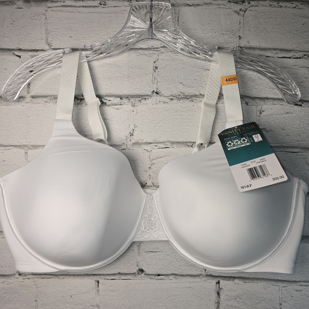 VANITY FAIR FULL FIGURE BEAUTY BACK SMOOTHING UNDERWIRE BRA WHITE NWT 44DD - Picture 4 of 5
